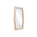 Modern Geometric Wall Mirror with Wooden Frame