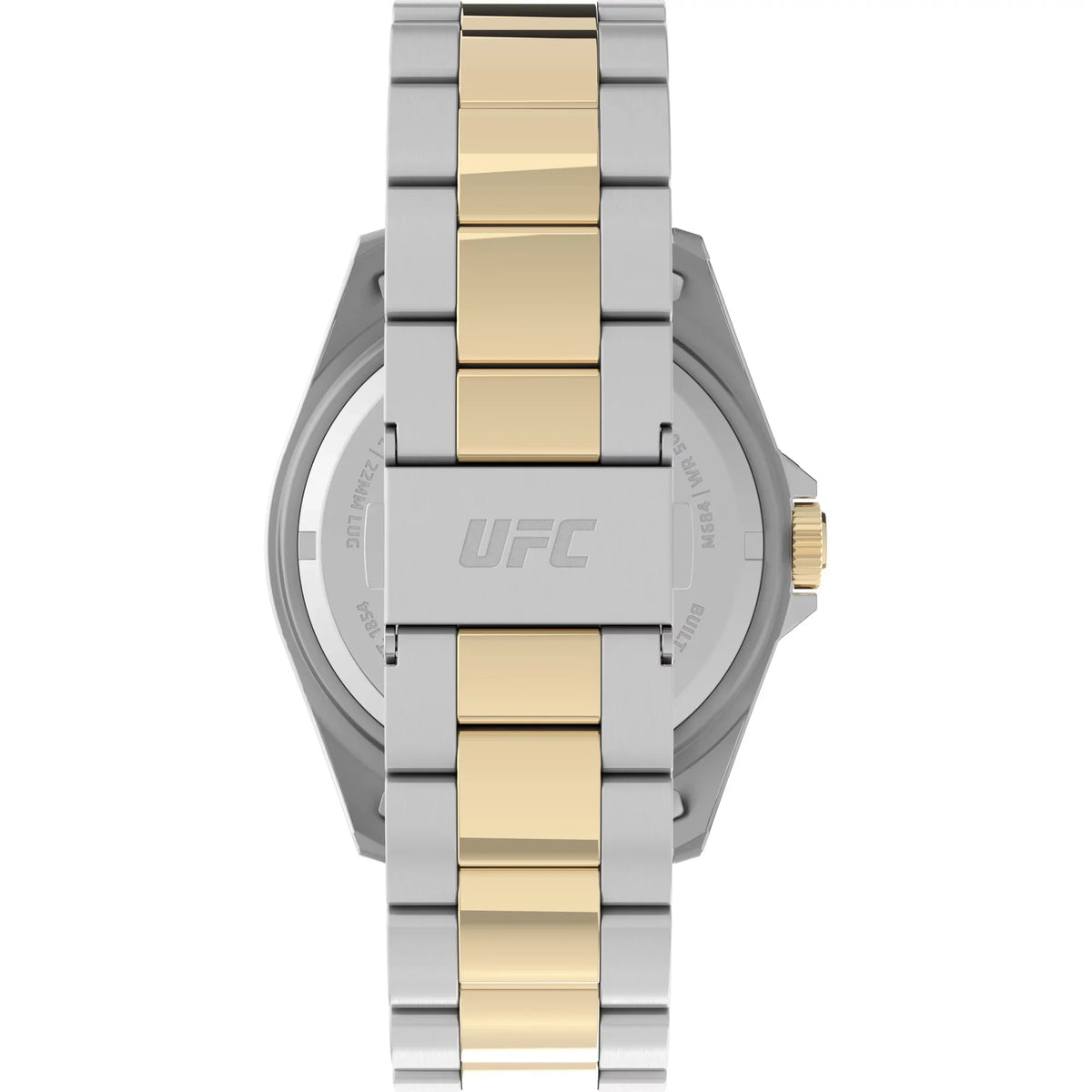 42mm Dial Men's Blue Timex Case Silver-Tone Strap Debut UFC - Watch Two-Tone