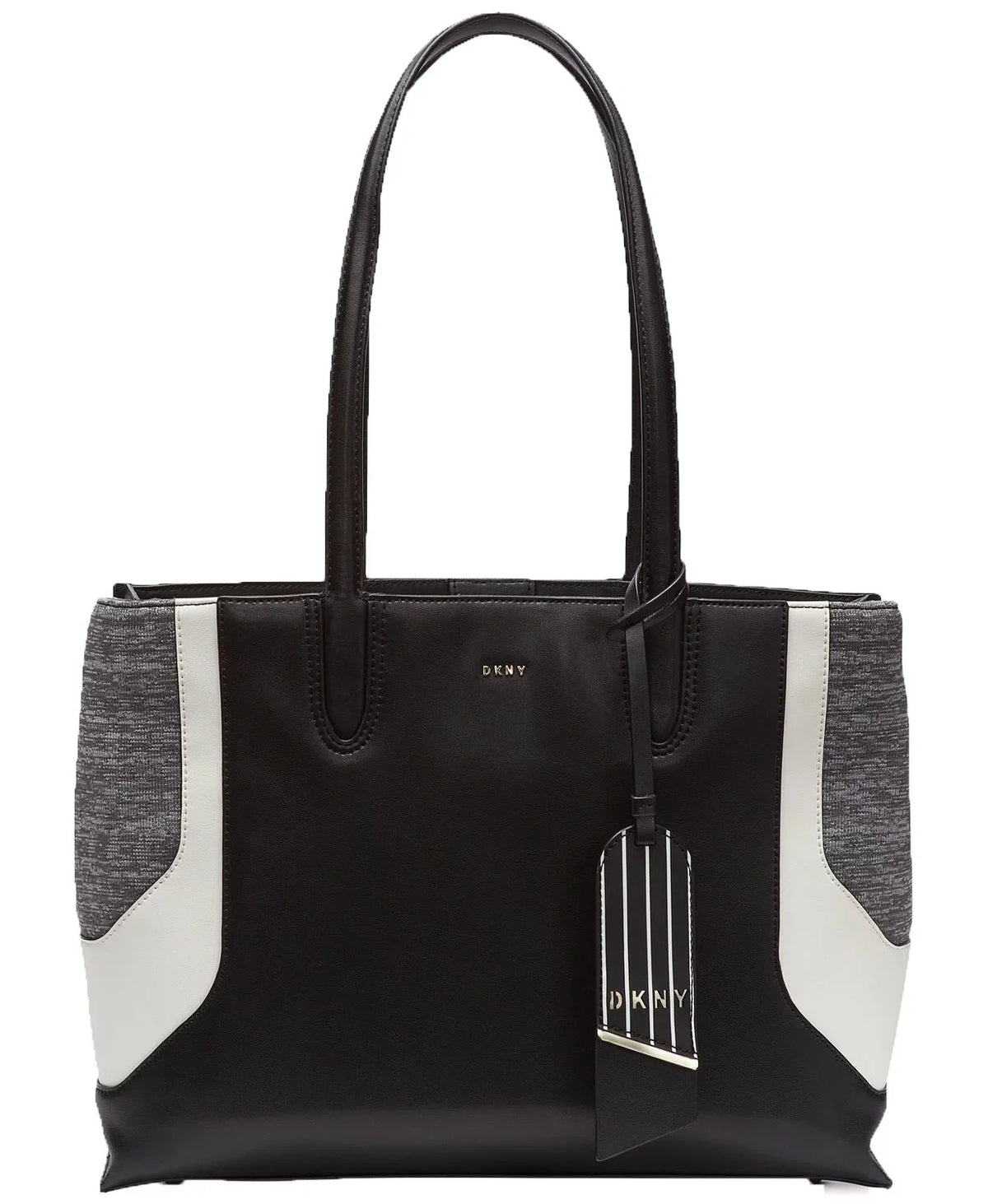 DKNY Jade Wide Tote (Gray/Black) Handbag