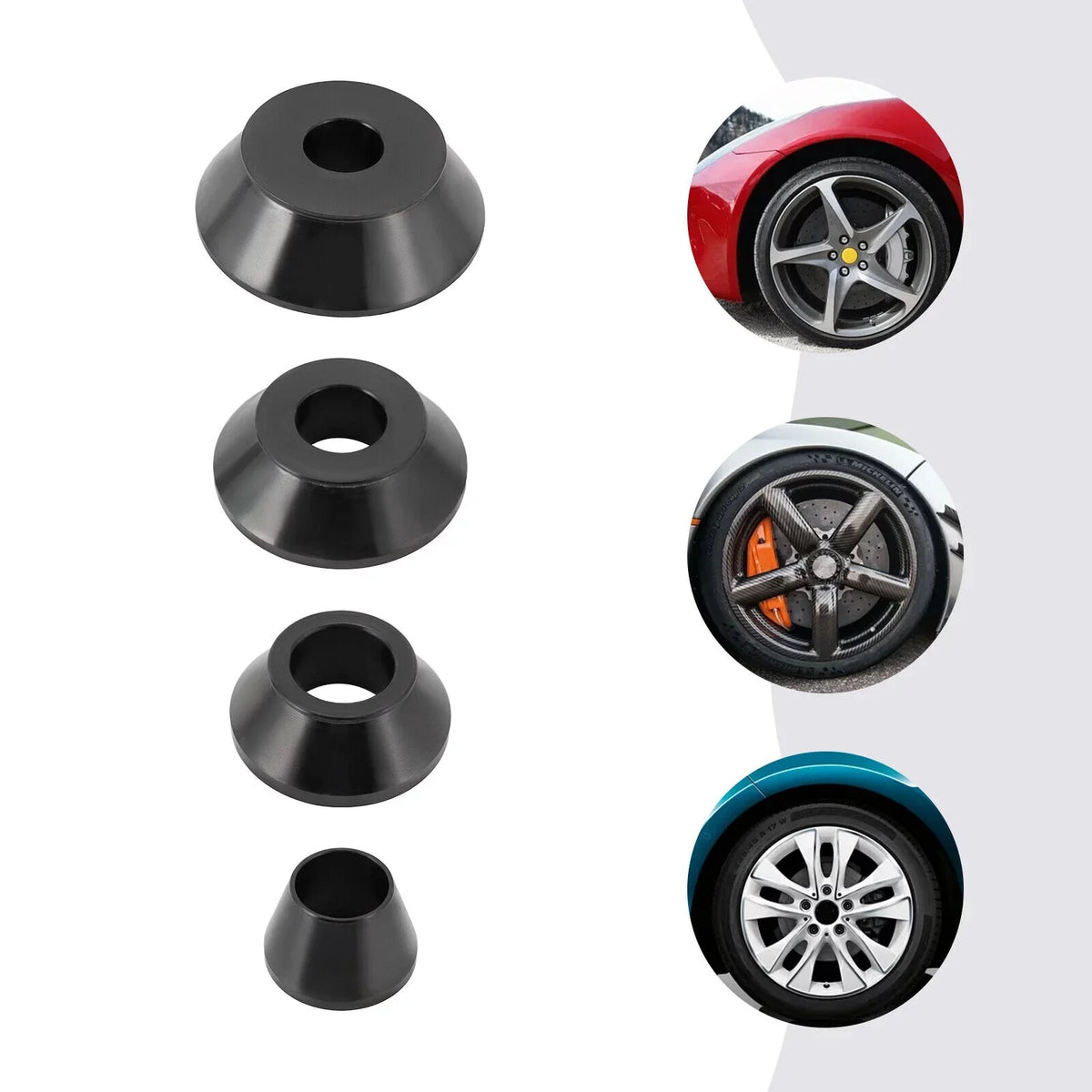 Steel 45-gauge Set Balancer Cones Balancer Cones Adapter 4 36mm Tire Sizes Wheel