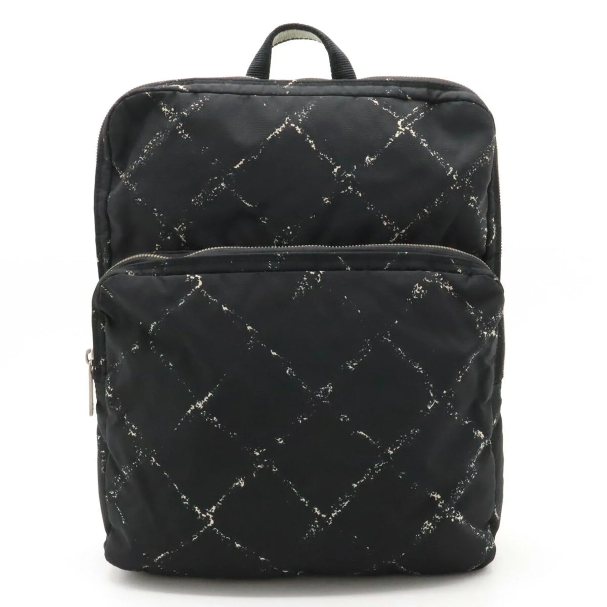 Pre-Owned Travel Old Black Rucksack Line CHANEL Daypack (Good) Nylon Backpack Chanel Jacquard